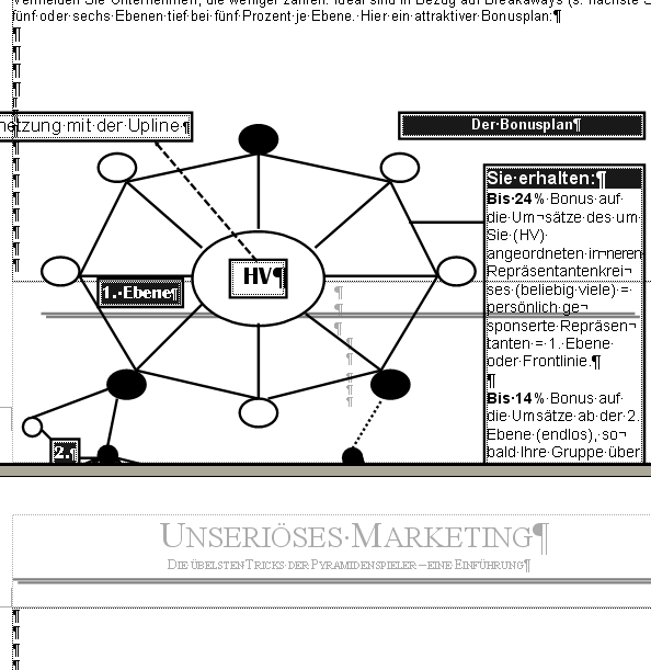 Überflüssige Enter-Tasten ruinieren eine Grafik